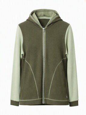 Denim & Co. Perfect Jersey Zip Hoodie True Olive New 3X